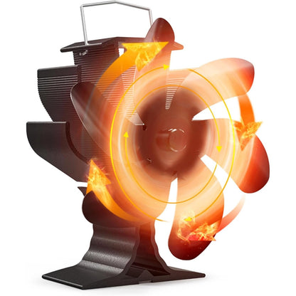 183760 - SIGNSTEK Ventilatori i Oxhakut Me 6 Tehe, Pa Energji Elektrike, Qarkullim i Qetë i Ngrohtësisë, Përshtatet për Soba Druri/Oxhak Druri