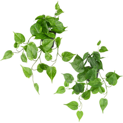 131527 - QOUBNIC 2 Copë Bimë Artificiale në Vazo, Bimë Brenda dhe Jashtë të varura, për Dekorim Dhome, Ballkoni dhe Kopsht