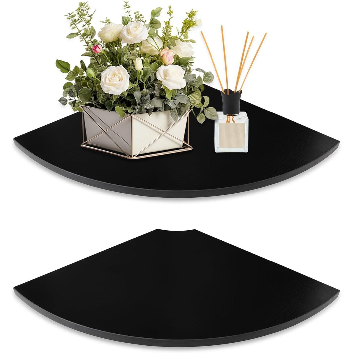 313823 - JJL Raft Muri Qoshe 30cm, 2 nivele, Druri i Zi me vrima për kabllo