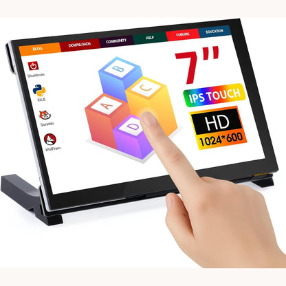 267902 - ELECROW ELECROW Raspberry Pi Display, 7 Zoll Monitor 1024X600 HD LCD Display Touchscreen, i përshtatshëm për Raspberry Pi 5/4/3/2/Zero, Windows PC, Jetson Nano