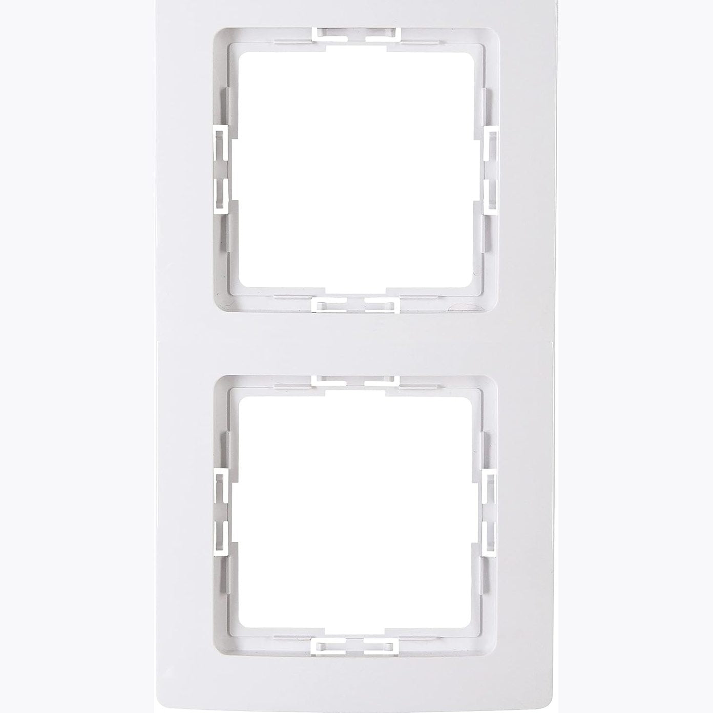 294651 - KOPP Kornizë mbuluese PARIS me 2 grupe në të bardhë arktike - 8.3 x 15.4 cm - Kornizë plastike për priza dhe çelësa