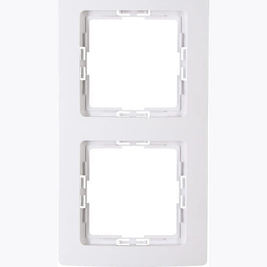 294651 - KOPP Kornizë mbuluese PARIS me 2 grupe në të bardhë arktike - 8.3 x 15.4 cm - Kornizë plastike për priza dhe çelësa