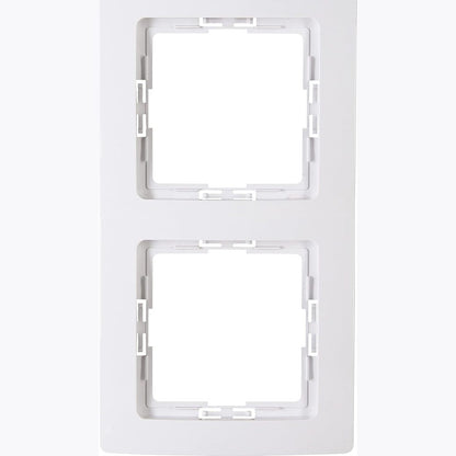 294648 - KOPP Kornizë mbuluese PARIS me 2 grupe në të bardhë arktike - 8.3 x 15.4 cm - Kornizë për priza dhe çelësa - Kornizë plastike elegante