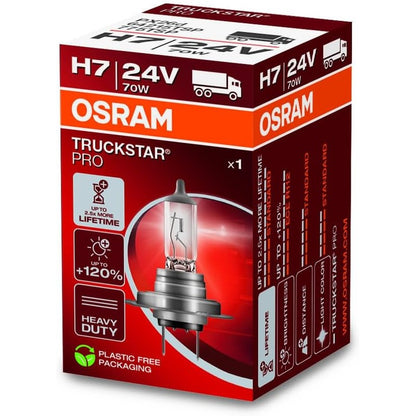 314704 - OSRAM TRUCKSTAR PRO H7, 24V, 64215TSP, llambë halogjene për header, +120% më e ndritshme, kuti (1 llambë)