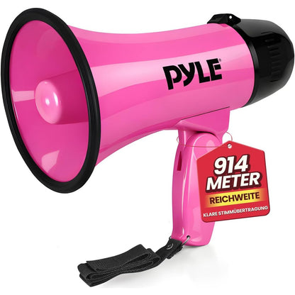 266873 - PYLES Megafon me Sirenë, 20W, i Palosshëm me Mikrofon, Volum i Rregullueshëm, Rreze: 550m