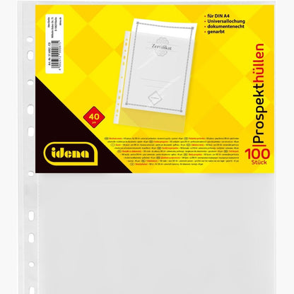 296500 - IDENA 376002 - Xhep DIN A4, teksturë, 40µ, 100 copë