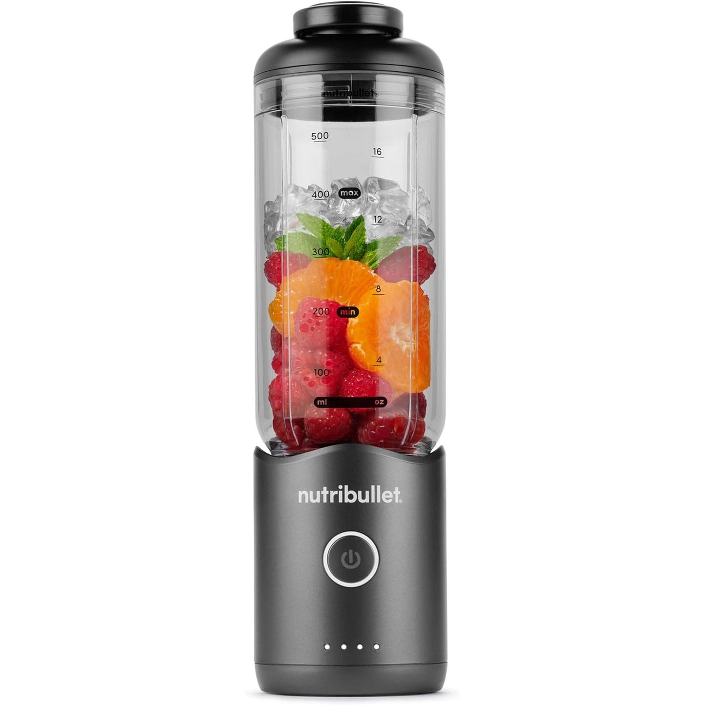 288291 - NUTRIBULLET Flex 590ml - Blender Portativ për Smoothie, Thërrmon Akullin dhe Frutat e Ngrira, USB-C, Rrip Mbajtës, Gotë pa BPA, Gri çeliku (NBP013GM)