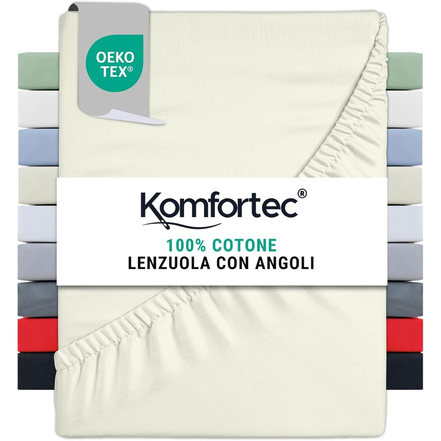 262493 - KOMFORTEC Çarçaf me mbushje 100% pambuk – 200x200 cm – 135g/m² – i butë, i ajrosur dhe miqësor me lëkurën – me elastik përreth – i çertifikuar Oeko-Tex – ngjyrë e zezë.