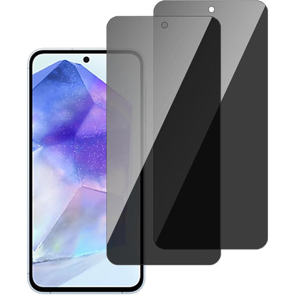 267324 - chejuza Mbrojtës Ekrani për Privatësi për Samsung A55 5g [Pako me 2 copë], Fortësi 9H, Mbulim i Plotë, Xham i Temperuar Anti-Spy, Mbrojtës Ekrani HD