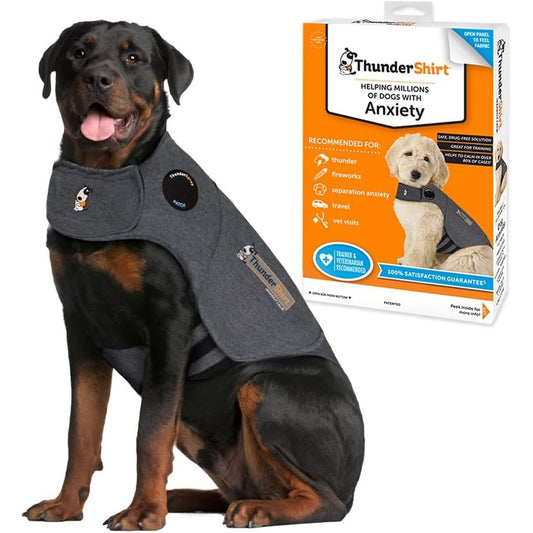 231185 - THUNDERSHIRT Xhaketë për qen, madhësia XXL, gri, perimetri i gjoksit 96-127 cm, për qen mbi 40 kg