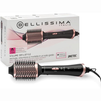 271363 - BELLISSIMA - Furçë Ajri Volum Dry&Style Volumizuese, 1000 W, Than, stilon dhe shton vëllim, jonizues dhe qeramikë për flokë të mbrojtur