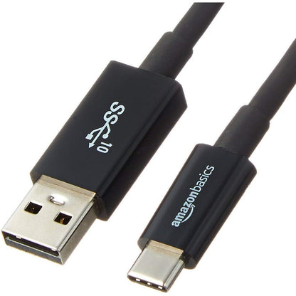 296354 - AMAZON BASICS - Kabllo karikimi USB-C në USB-A 3.1 Gen 2, 0.9 m, 10 Gbps, e zezë