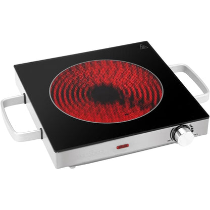 162296 - PROFICOOK Pllaka Nxehëse me Infra të Kuqe, E Përshtatshme për të Gjitha Enët e Gatimit, Sipërfaqe Gatimi Prej Qelqi Qeramike, 2800 Vat, Strehim Prej Çeliku Inox