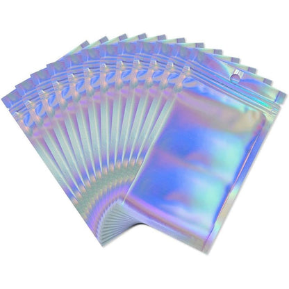 220553 - RIMIKO 50 copë qese holografike të ripërsëritshme, Mylar të gradës ushqimore, 16x24cm