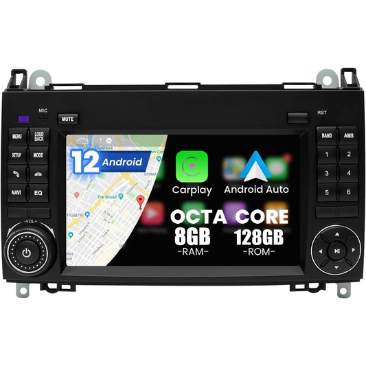 266008 - Kymmtun Radio makine Android 12 për Mercedes-Benz B200, 7 inç, 8GB + 128GB, CarPlay, 4G, WiFi, GPS, Bluetooth