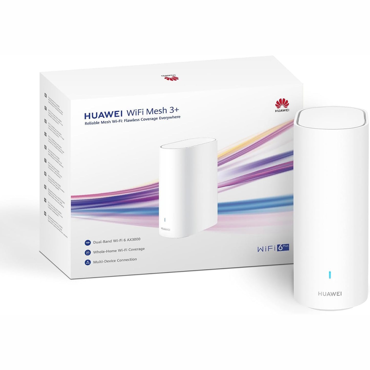 273154 - HUAWEI Router WiFi Mesh 3+, Wi-Fi 6 AX3000 me dy banda, Lidh mbi 250 pajisje, Roaming pa probleme, Depërtim në mur, Kontrolle prindërore, E bardhë