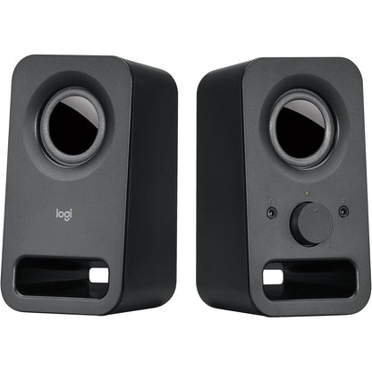 276648 - LOGITECH Altoparlantë Stereo Multimedialë Kompakt Z150, Hyrje Audio 3.5 mm, Kontroll të Integruara, Prizë Kufjesh, Prizë EU/IT, Kompjuter/Smartphone/Tablet, E Zezë