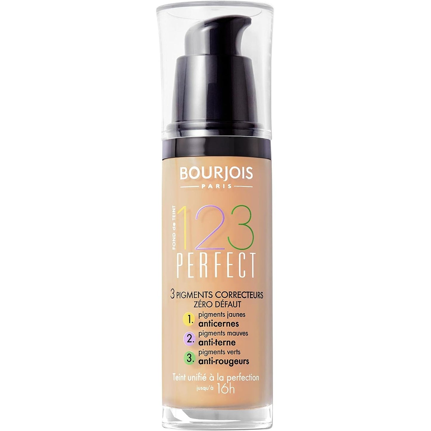 318311 - BOURJOIS - Fondatinë e lëngshme 1,2,3, hidratuese afatgjatë SPF 10 për të gjitha llojet e lëkurës, 54 Bezhë, 100 ml