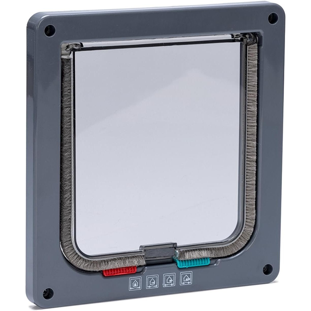 201060 - KARLIE Dera për Mace me Kapak, Zhurmë e Ulët, 4 Drejtime, Gjerësi 19.2 cm, Lartësi 20 cm, Ngjyra Antracit