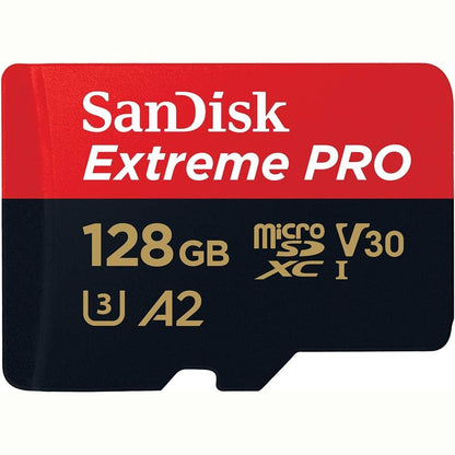 273153 - SANDISK Kartë 128GB Extreme PRO microSDXC + Adaptor SD + RescuePro Deluxe, deri në 200MB/s, Performancë Aplikacioni A2 UHS-I Klasa 10 U3 V30