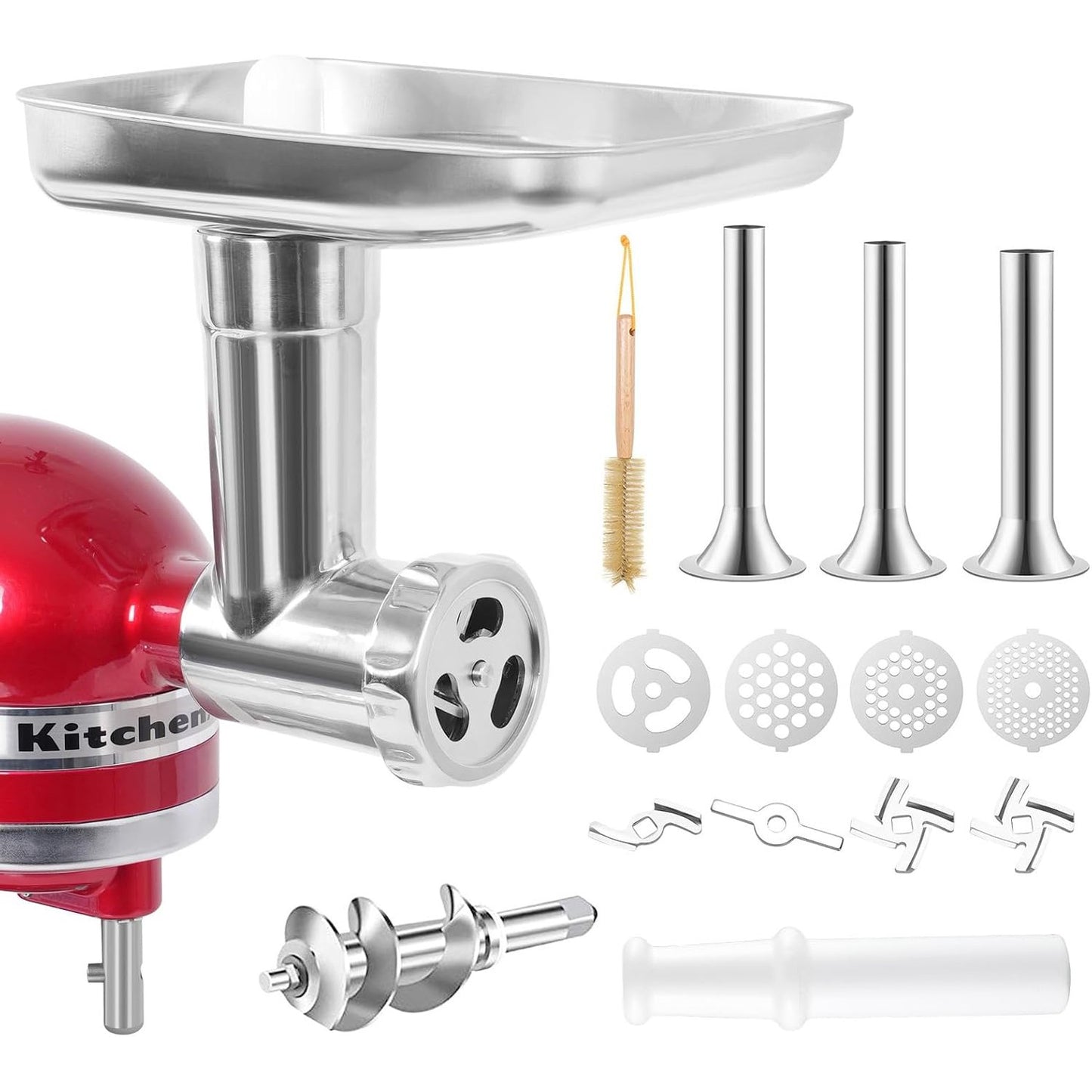 288268 - Pajisje shtesë për bluarjen e mishit prej çeliku inox për mikserët KitchenAid, e sigurt për larje në makinë larëse enësh