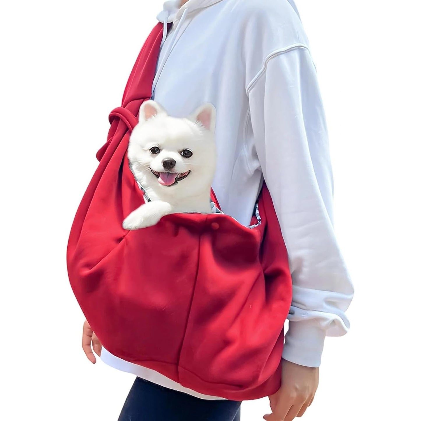 294256 - LINTRA Çantë shpatullash burgundy për qen, poliester, kapacitet maksimal 7.5 kg
