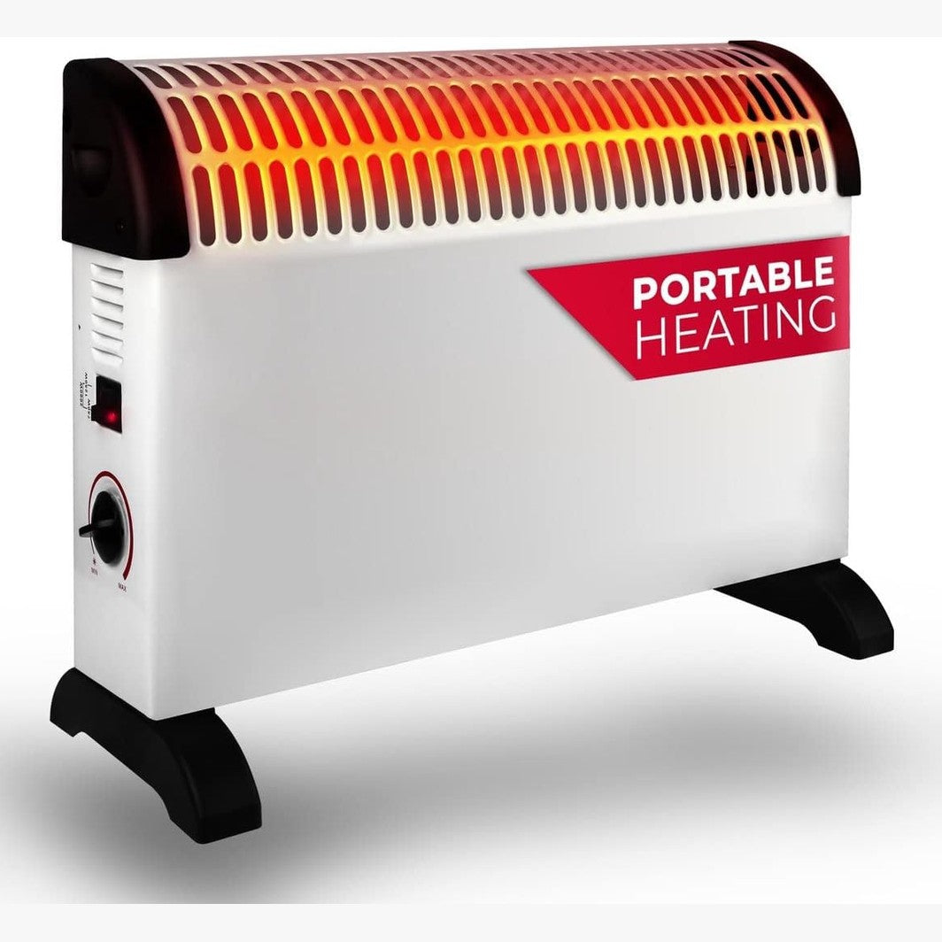 320828 - Alpina - Ngrohës Konvektor 1500W, Ngrohës me Ventilator me Termostat të Rregullueshëm, 50 x 18 x 33 cm, E Bardhë