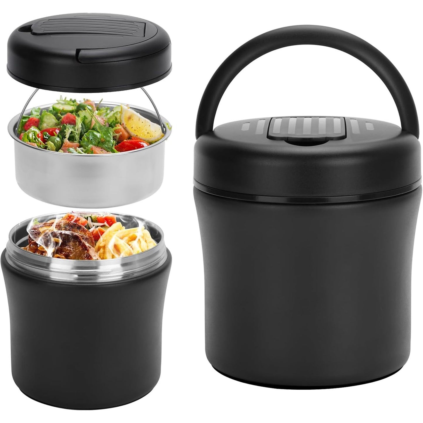261759 - PROFIWOAB Enë termike e madhe për ushqim, 1.5L, çelik inox, tas termos, kuti termo-dreke