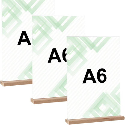 198826 - SETI prej 3 Stenda Ekspozimi për Tavolinë A6 prej Akriliku Transparent - Fortë, Kavaletet për Restorante, Dasma, Reklama, Mbajtëse Menuje dhe Posterash, Mbështetëse Pleksiglasi për Fletushka, Foto, Kartolina