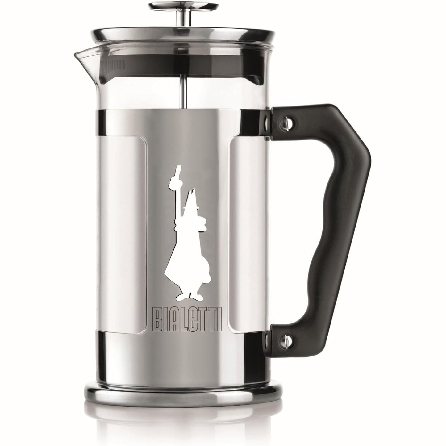 228713 - BIALETTI Preziosa - Presë kafeje me filtër pistoni, trup çeliku inox dhe enë qelqi borosilikat, kapacitet 350 ml, për 3 gota, e përshtatshme për lavastovilje.