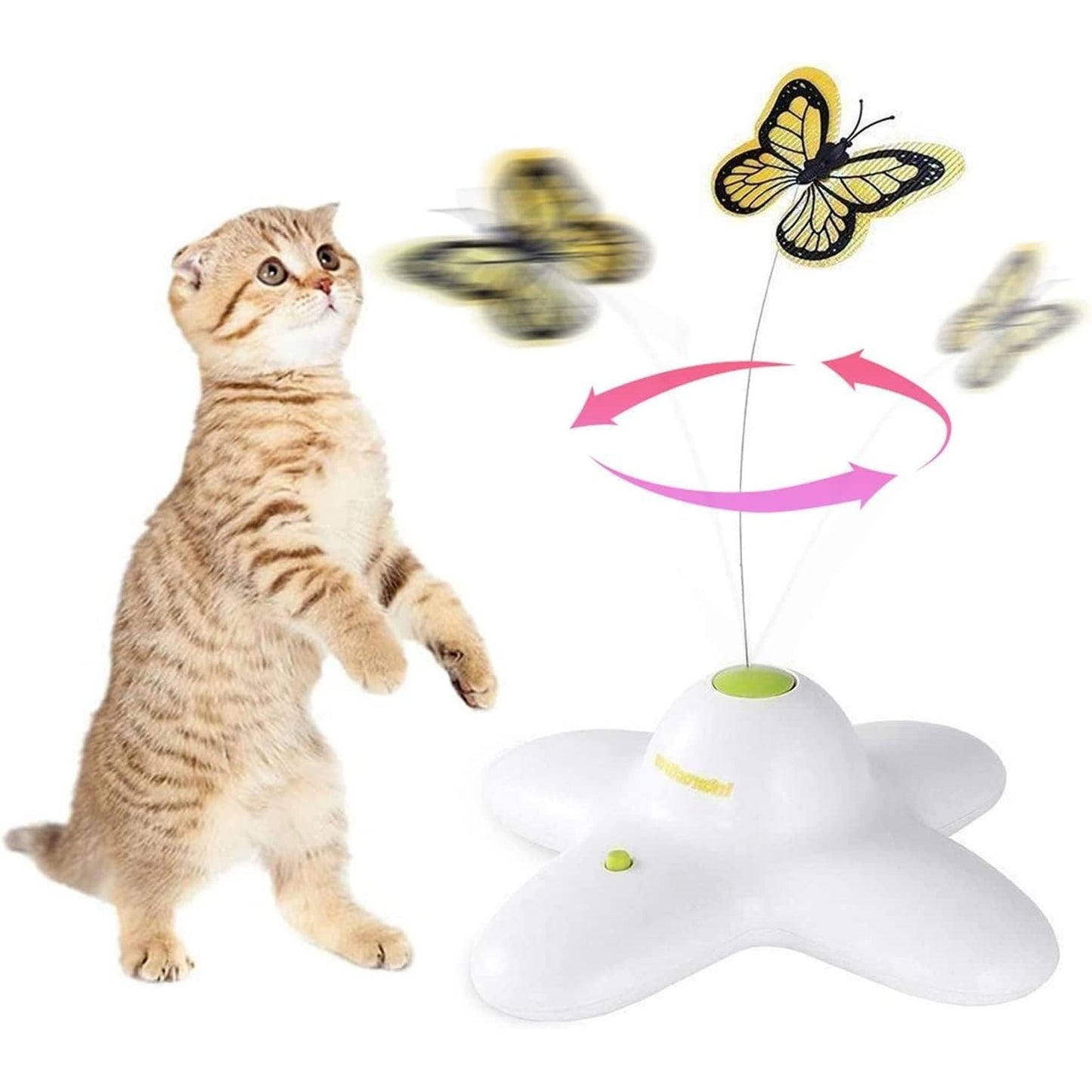 196761 - ALL FOR PAWS Lodër Interaktive 3-në-1 për Mace, me Flutura të Rastësishme, Topa që Rrotullohen dhe Modul Rrotullim Automatik