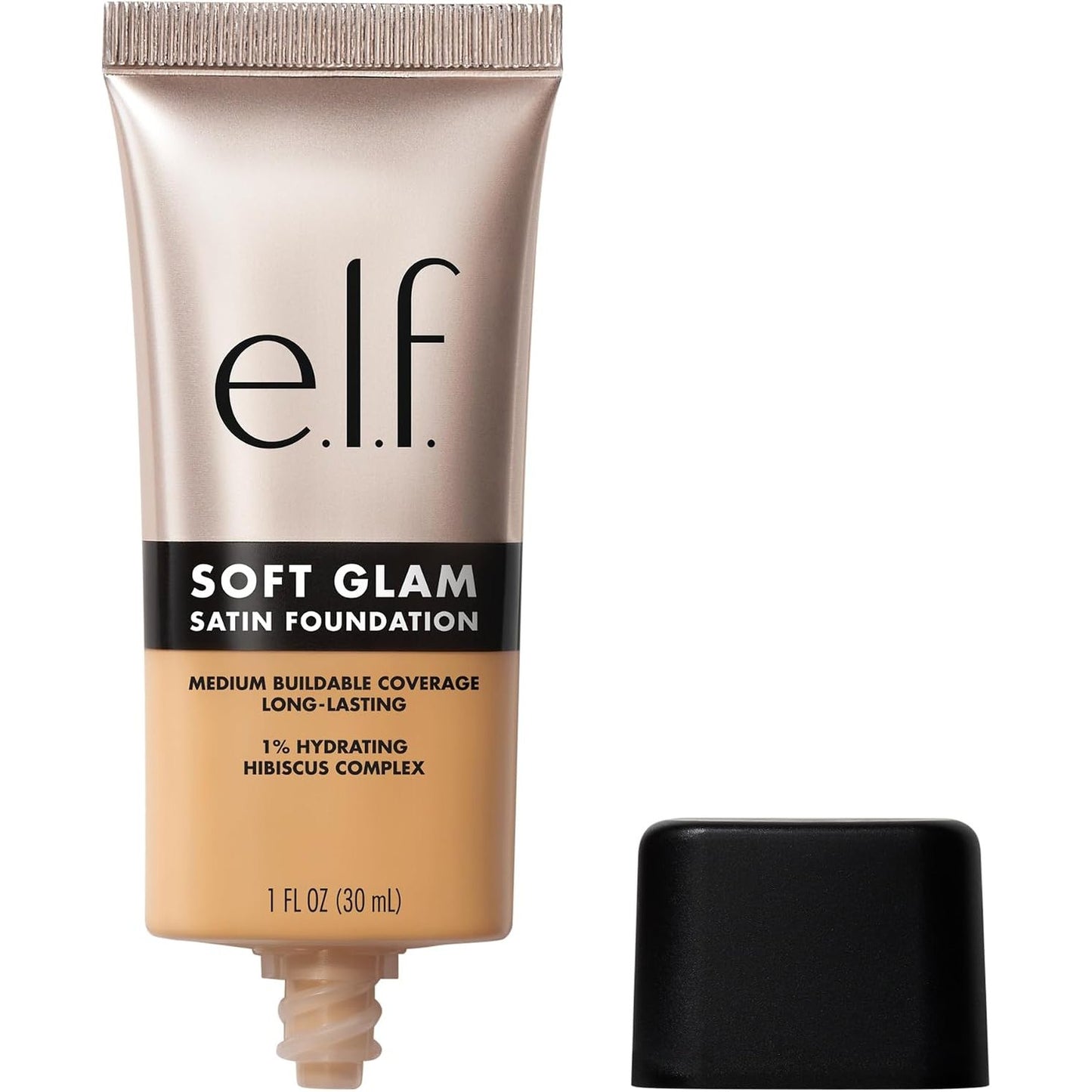 321767 - ELF - Fondatinë sateni Soft Glam, Mbulim mesatar, Qëndrueshmëri e gjatë, Vegane dhe pa mizori, 30 Ngrohtësi mesatare
