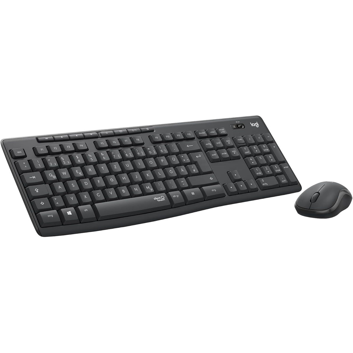 295173 - Logitech MK270 Set tastiere dhe mausi pa tel, lidhje pa tel 2.4 GHz, marrës Nano USB, jetëgjatësi e gjatë e baterisë, për PC/laptop me Windows dhe ChromeOS, paraqitje gjermane QWERTZ, e zezë