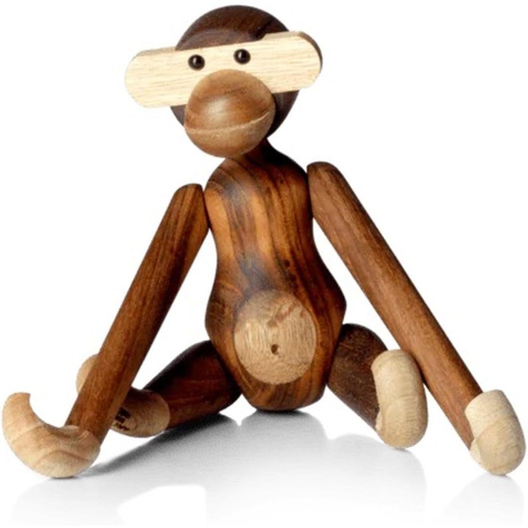 221074 - KAY BOJESEN Figura të vogla majmunësh, 18.5 cm, dru i errët