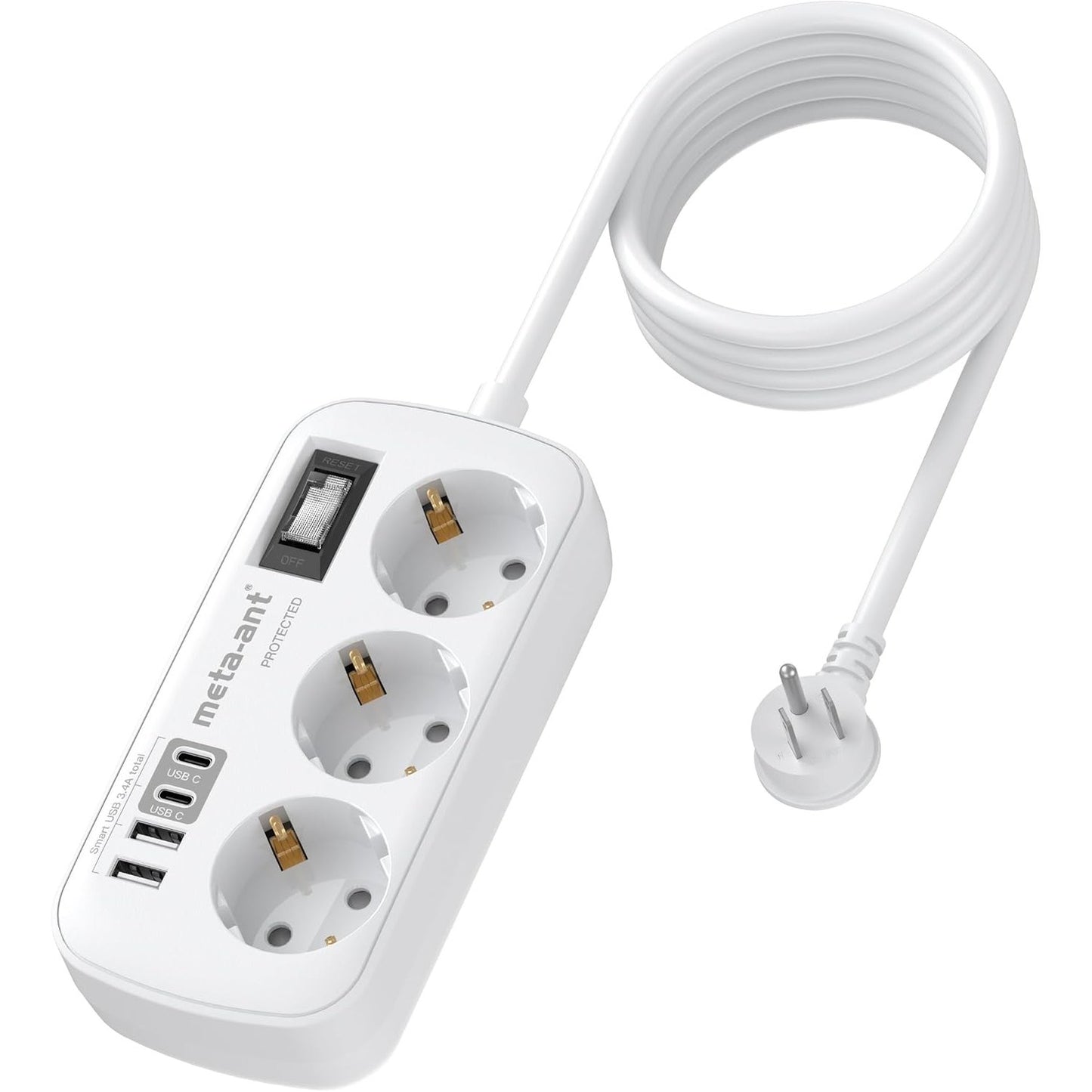320158 - Prizë Adaptori për SHBA-në, Prizë 7 në 1 për Gjermaninë SHBA USB C (3.4A), Prizë 3-kahëshe me kabllo 1.5M, Adaptor udhëtimi për SHBA-në, Adaptor 1250W SHBA-BE, Prizë udhëtimi e Tipit B për Kanadanë për Amerikën/Meksikën