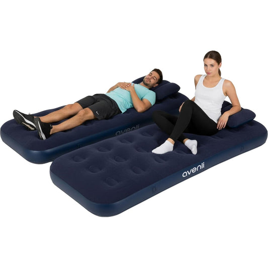 164483 - AVENLI Set i Dyshekëve të Fryrë Kampingu me 2 Jastëkë, Madhësi Dyfishtë 2x 191x73x22cm, Për Mysafirë dhe Udhëtime, Sipërfaqja e Butë e Shtrirë për Kamping dhe Shtëpi