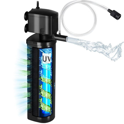 195269 - FILTËR AKUARIUMI TARARIUM - Ekipuar me Funksion UV, Pompë të Fuqishme Zhytëse, Kapacitet prej 300-1200 Litra, Rrjedhje 2300 L/orë, Përshtatet për Ujë të ëmbël dhe të kripur