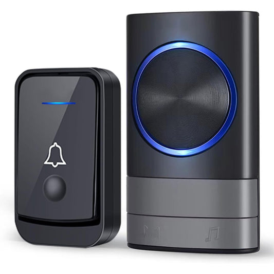 163882 - KEWUZY Zile Dere pa Tel për Ambiente të Jashtme, IP44, 52 Zile, 5 Volume të Zgjedhshme, Rreze Veprimi 400M, Tregues LED, Ngjyra e Zezë