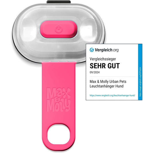 210474 - MAX & MOLLY Matrix Ultra LED, Dritë për Qen për Rrip dhe Jakë, Ngjyra Trëndafil, E Papërshkueshme nga Uji, E Rikarikueshme me USB, Siguri të Rritur Natën
