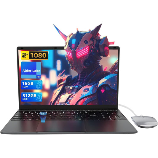 310276 - LAPTOP HD 15.6 INÇ, ALDER LAKE N95 DERI NË 3.4 GHZ, 16 GB RAM, 512 GB SSD, LAPTOP I LEHTË ME WIFI 5 DHE BLUETOOTH 4.2, IDEAL PËR STUDENTË, PUNË NË DISTANCË, ZYRË DHE ARGËTIM.