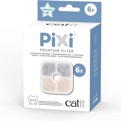 224150 - CATIT Filtër Zëvendësues 43722 Pixi, Filtër Shatërvani për Pijshëm, Pako me 6 copë, e Bardhë