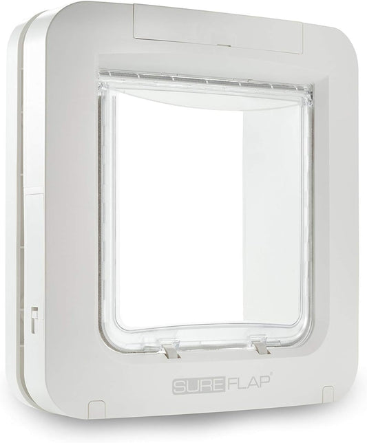 255053 - SUREFLAP Kapak i Madh me Mikroçip për Mace dhe Qen të Vegjël, Sure Petcare, funksion shtetrrethimi, i bardhë, i përputhshëm me etiketa RFID dhe mikroçipa