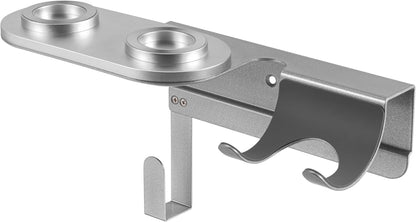 256049 - PUREMOUNTS Montim në mur për tharëse flokësh, kompatibil me Dyson® Supersonic, lidhje magnetike, menaxhim kabllosh, kapacitet ngarkese deri në 5 kg, jastëkë silikoni, ngjyra: gri metalike