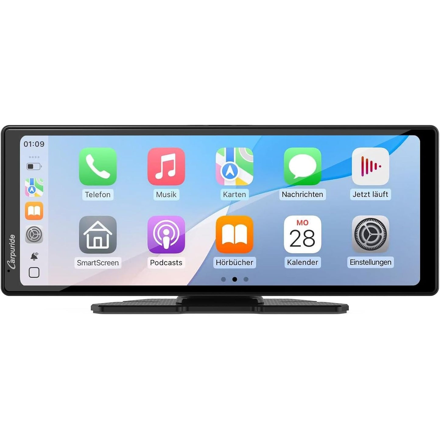 319507 - CARPURIDE V92, Radio Portative Pa Tel për Makinë me CarPlay dhe Android Auto, Ekran me Prekje HD 10.26 inç 1080P me BT 5.0, Montim me Lidhje Pasqyre për Panelin e Kamionit/RV-së
