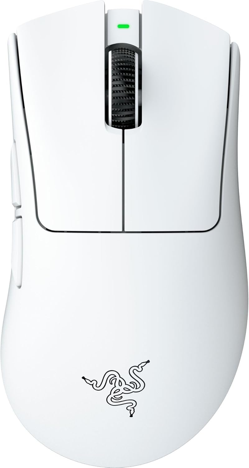 319357 - RAZER DEATHADDER V4 PRO - Maus pa tel, 57g, 2.4 GHz Hyperspeed, Sensor optik Focus Pro 45K, deri në 8K Hz polling, Çelësa Gen-4, E bardhë