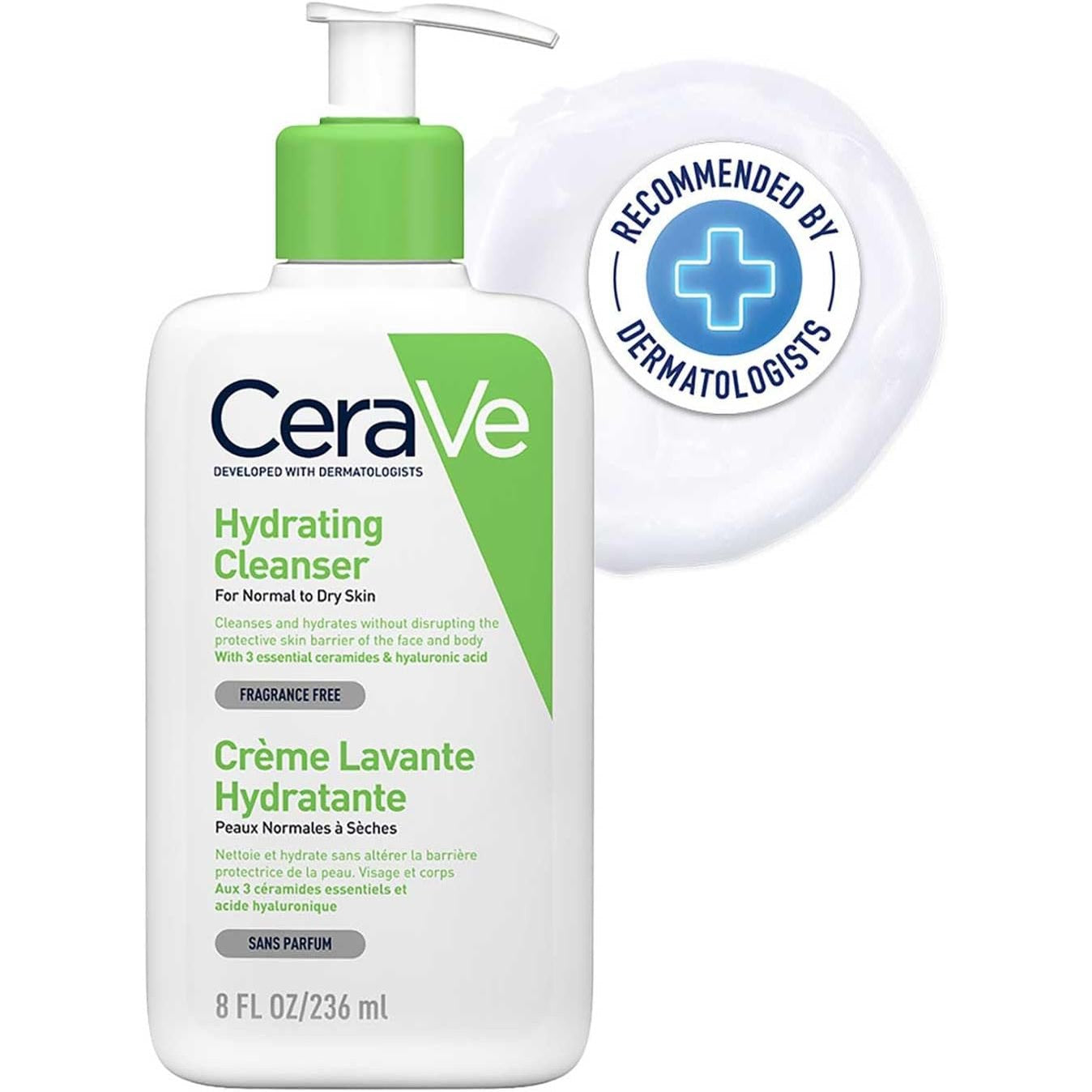 275707 - CERA VE - Xhel Pastrues Hidratues, Për Lëkurë Normale deri të Thatë, Pastron dhe Hidraton, Balancon Lëkurën, I Pasuruar me Ceramide Esenciale dhe Acid Hialuronik, I përshtatshëm për Fytyrën dhe Trupin, 236 ml