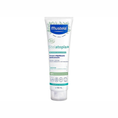 271712 - MUSTELA Stelatopia Krem organik kundër kruarjes, 150 ml, për fytyrën dhe trupin, për foshnje dhe fëmijë, 99% përbërës natyralë