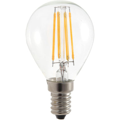 258454 - VELAMP LLAMBË FILAMENT LED - FORMË SFERE (P45) - BAZË E VOGËL ME VIDË (E14) - FUQI 6W EKUIVALE ME 60W - SHKËLQIM 806LN - TEMPERATURA E NGJYRËS 2700K