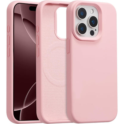 310526 - UCASONG Mbrojtëse për iPhone 14 Pro 6.1 inç, prej silikoni të lëngshëm për MagSafe, Rozë