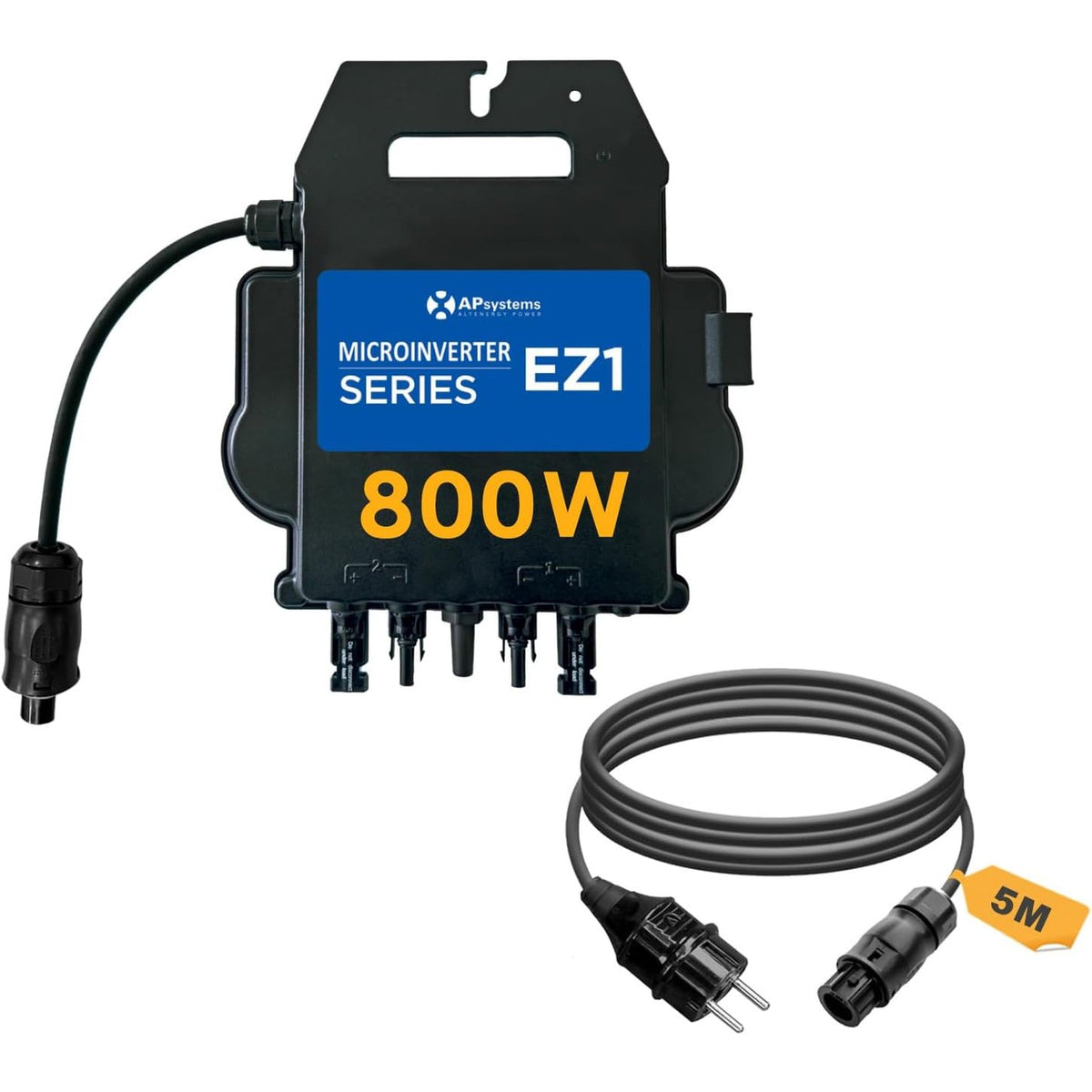 305068 - APSYSTEMS Mikro-invertor me Wi-Fi dhe Bluetooth, i çertifikuar VDE PV, invertor Plug & Play, ideal për central elektrik në ballkon, EZ1-M 800W me kabllo lidhjeje